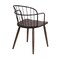 Armen Living Bradley Steel Framed Side Chair in Black Powder Coated Finish and Walnut Glazed Wood LCBDSIBLWA - alternate 2